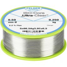 Felder Iso-core "ultra Clear" Sac305 Lötzinn Spule Sn96,5ag3cu0,5 0.250 Kg 0.5 Mm
