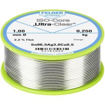 Felder ISO-Core 'Ultra Clear' SAC305 Lötzinn Spule Sn96,5Ag3Cu0,5 0.250 kg 1 mm