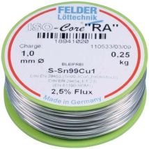 ISO-Core 'ra' Sn99Cu1 Lötzinn, bleifrei Spule Sn99,3Cu0,7 0.250 kg 1 mm - Felder