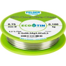 Felder Löttechnik - Felder Iso-core 'ultra Clear' Sac305 Lötzinn Spule Sn96,5ag3cu0,5 0.100 Kg 0.75 Mm