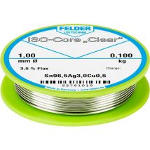 Felder ISO-Core "Clear" SAC305 Lötzinn Spule Sn96,5Ag3Cu0,5 0.100 kg 1 mm