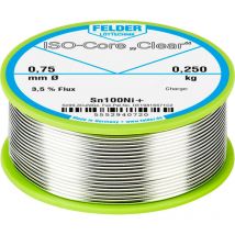 Felder Löttechnik - Felder Iso-core 'clear' Sn100ni+ Lötzinn Spule Sn99,25cu0,7ni0,05 0.250 Kg 0.75 Mm