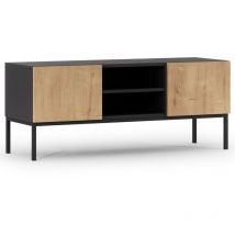 Bestmobilier - Felicia - meuble tv - bois et noir - 120 cm