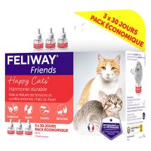 FELIWAY Friends - Gestion conflits entre chats - Pack économique 3 recharges pour diffuseur - (3x30 jours) - Fabriqué en France