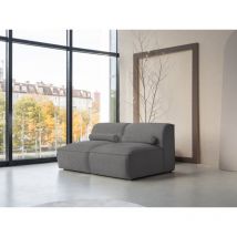 Bestmobilier - Felix - canapé modulable 2 places en tissu texturé - gris foncé
