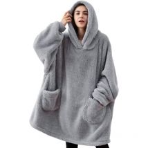 Felpa con cappuccio scozzese per adulti Plaid in pile con maniche Donna Uomo Coperta con cappuccio con tasche portatili sulle maniche, Maglione