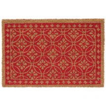 Relaxdays - Felpudo Entrada Casa, Coco, Diseño Floreado, 60 x 40 cm, Antideslizante, Interior y Exterior, Multicolor