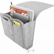 Lablanc - Felt Bedside Pocket,Sofa Hanging Storage Bag,Bedside Organizer,Bedside Bed Pocket (Large Light Gray)