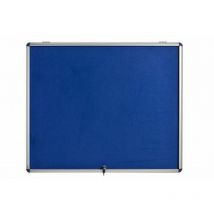 Bi-Office Encloe Blue Felt Lockable Noticeboad Display Case 6 x A4 700x653mm