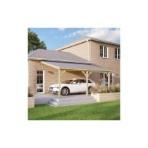 Rutland County Garden Furniture Ltd - Felt Shingle Roof Car Port 3 Post - Wood - L200 x W650 cm - Light Green