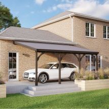 Rutland County Garden Furniture Ltd - Felt Shingle Roof Car Port 4 Post - Wood - L300 x W722 cm - Rustic Brown