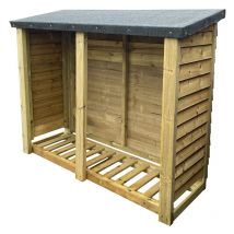 Churnet Valley - Felted Heavy Duty Log Store - Timber - L67 x W150 x H180 cm - Minimal Assembly Required