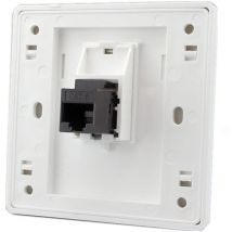 Femelle à femelle CAT6 Gigabit prise murale réseau double passage RJ45 LAN façade Internet prise de courant droite, 86x86mm (LAN x 1)