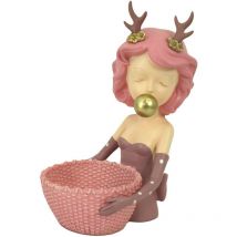 Vacchetti - Femme en résine rose cm21x15,8h29,3
