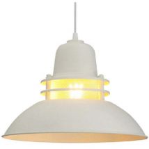 Fener Industrielle Pendelleuchte aus Weiß Metall handbemalt – Vintage Kronleuchter E27 Ø34 cm für Wohnzimmer, Schlafzimmer oder Esszimmer