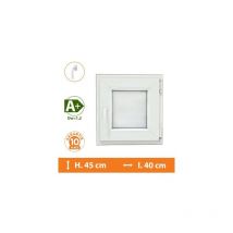 Direct Fenêtres - Fenêtre 1 Vantail Blanc - Tirant Droit - H.45 x l.40 cm