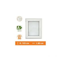 Direct Fenêtres - Fenêtre 1 Vantail Blanc - Tirant Gauche - H.105 x l.80 cm