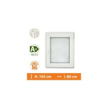 Direct Fenêtres - Fenêtre 1 Vantail Blanc - Tirant Droit - H.105 x l.80 cm