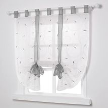 Fenetre Broderie Stores Romain Voilages Décoration Para Chambre Balcon Cuisine, Gris, 80cmx140cm