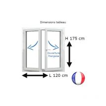 Gefradis - Fenêtre pvc 2 vantaux h 175 x l 120 cm of avec poignée