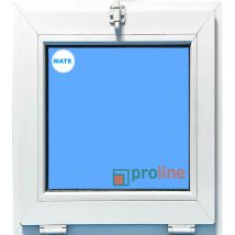 Eco-blu - Fenêtre pvc H600 mm x L500 mm Blanc, à Soufflet Abattant Verre Dépoli