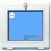 Eco-blu - Fenêtre pvc H600 mm x L600 mm Blanc, à Soufflet Abattant Verre Dépoli