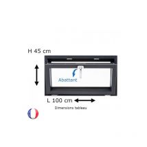 Fenêtre PVC abattant H 45 x L 100 cm anthracite avec poignée