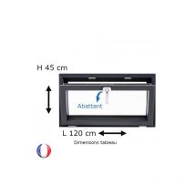 Fenêtre pvc abattant h 45 x l 120 cm anthracite avec poignée