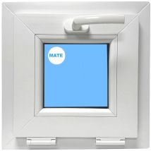 Fenêtre pvc H400 mm x L400 mm Blanc, à Soufflet Abattant Verre Dépoli