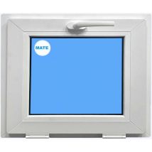 Eco-blu - Fenêtre pvc H400 mm x L500 mm Blanc, à Soufflet Abattant Verre Dépoli