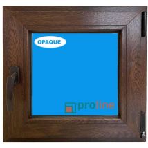Eco-blu - Fenêtre pvc H500 mm x L500 mm Noyer Oscillo-battante Tirant Droite Verre Dépoli