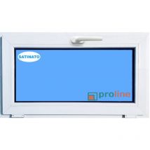 Eco-blu - Fenêtre pvc H500 mm x L800 mm Blanc, à Soufflet Abattant Verre Dépoli