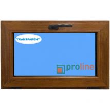 Eco-blu - Fenêtre pvc H500 mm x L800 mm Chêne Doré, à Soufflet Abattant Verre Transparent