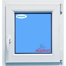 Eco-blu - Fenêtre pvc H600 mm x L500 mm Blanc, Oscillo-Battante Tirant Droit Verre Dépoli