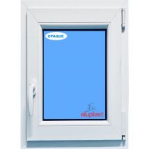 Eco-blu - Fenêtre pvc H800 mm x L500 mm Blanc, Oscillo-battante Tirant Droit Verre Dépoli