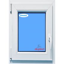 Fenêtre PVC H800 mm X L500 mm Blanc, Oscillo-battante Tirant Gauche Verre Dépoli