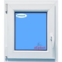 Eco-blu - Fenêtre pvc H800 mm x L600 mm Blanc, Oscillo-Battante Tirant Gauche Verre Dépoli