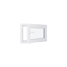 Fenêtre pvc - Triple vitrage - Tirant Droite - Blanc - LxH : 800x500 mm