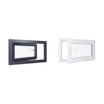 Hexafen - Fenêtre pvc bicolore - Triple vitrage - Tirant Droite - Blanc et Anthracite - LxH :