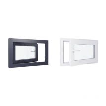 Hexafen - Fenêtre pvc bicolore - Triple vitrage - Tirant Droite - Blanc et Anthracite - LxH :