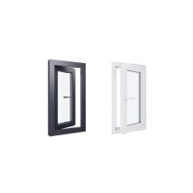 Fenêtre PVC bicolore - Triple vitrage - Tirant Droite - Blanc et Anthracite - LxH :