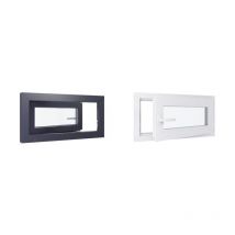 Hexafen - Fenêtre pvc bicolore - Triple vitrage - Tirant Droite - Blanc et Anthracite - LxH :