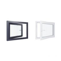 Fenêtre pvc bicolore - Triple vitrage - Tirant Droite - Blanc et Anthracite - LxH :