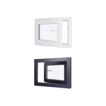 Hexafen - Fenêtre pvc bicolore - Triple vitrage - Tirant Gauche - Blanc et Anthracite - LxH :