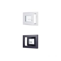 Hexafen - Fenêtre pvc bicolore - Triple vitrage - Tirant Gauche - Blanc et Anthracite - LxH :