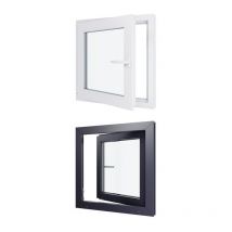 Fenêtre PVC bicolore - Triple vitrage - Tirant Gauche - Blanc et Anthracite - LxH :