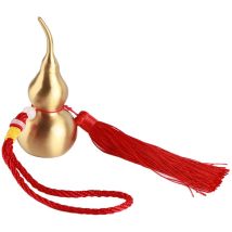 Feng-shui-kürbis Mit Roter Glücksquaste, 10 Cm Hoch, Aus Messing, Offene Kürbisform, Autoschmuck, Dekorationsobjekt.