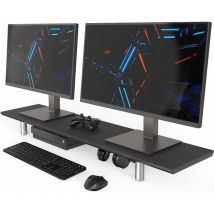 Großer Monitorständer 100cm Dual Monitor Stands Riser mit Höhenverstellbarem Bein,Multifunktionaler Computer Stand für PC/Laptop/TV,