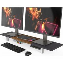 Großer Monitorständer 100cm Dual Monitor Stands Riser mit Höhenverstellbarem Bein,Multifunktionaler Computer Stand für PC/Laptop/TV,