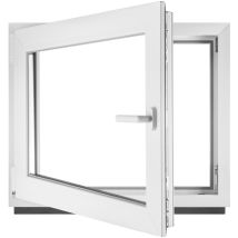 Fenster Kellerfenster Kunststofffenster Kunstoff Weiß Bxh 55 X 40 Cm Din Links - Alle Größen - 2 Fach Verglasung Bxh 550 X 400 Mm - Funktion Dreh-kipp